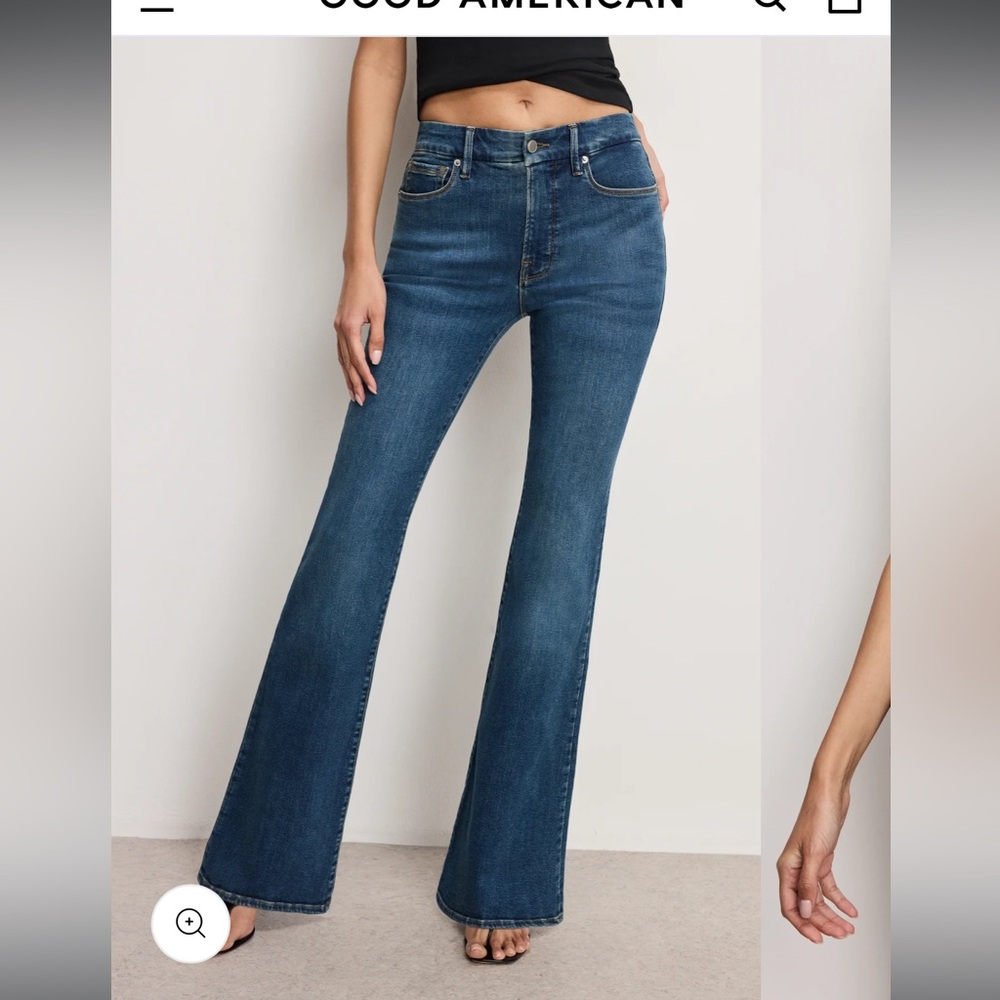 GOOD AMERICAN Good Legs Indigo Flare Jean. Size 0/25.